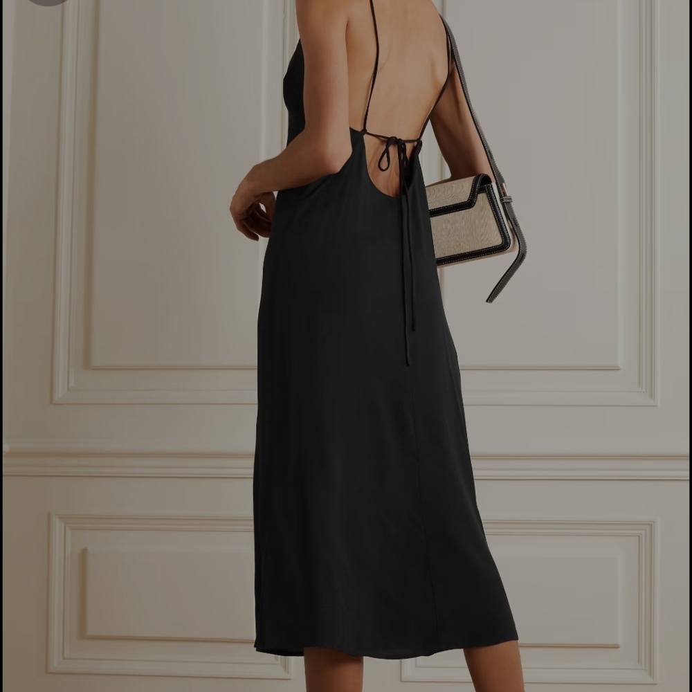 REFORMATION black, low back dress